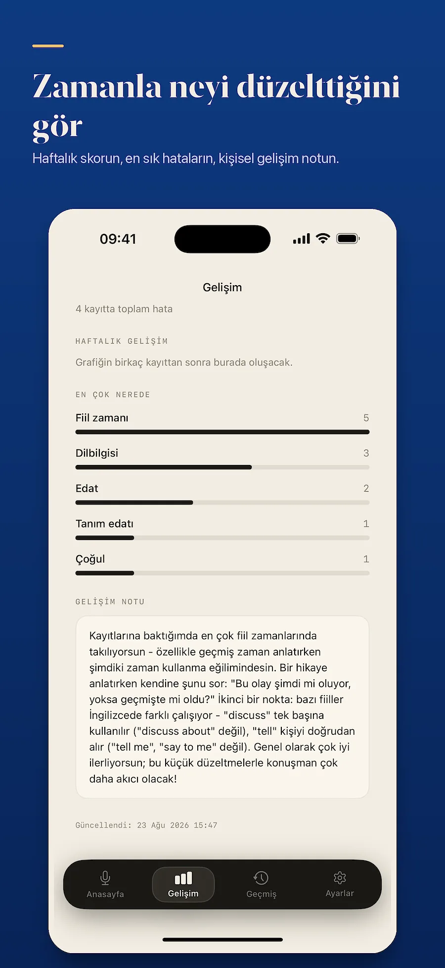 Geçmiş: önceki kayıtlar ve analizler